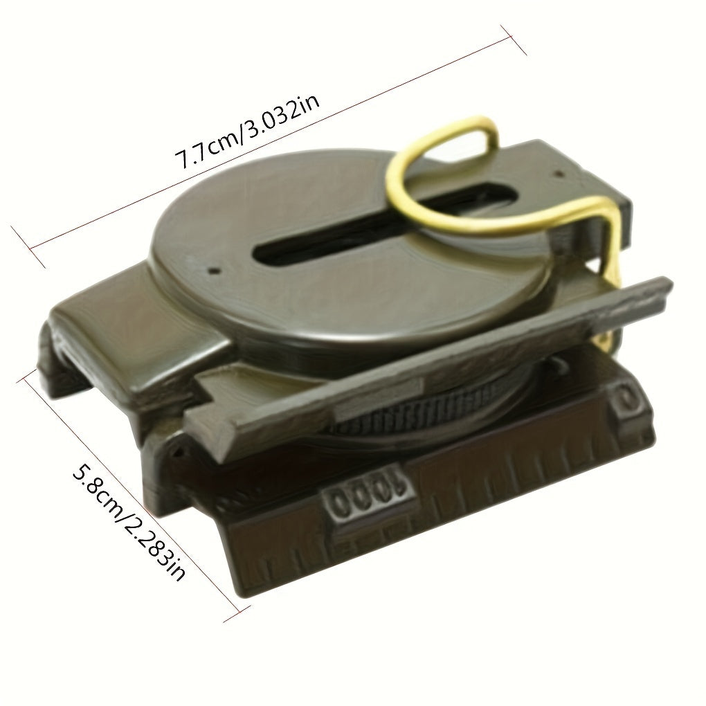 Waterdicht ABS-kompas voor wandelen, kamperen en reizen - Multifunctionele outdoor survivaluitrusting, donkergroen, kampeeraccessoires