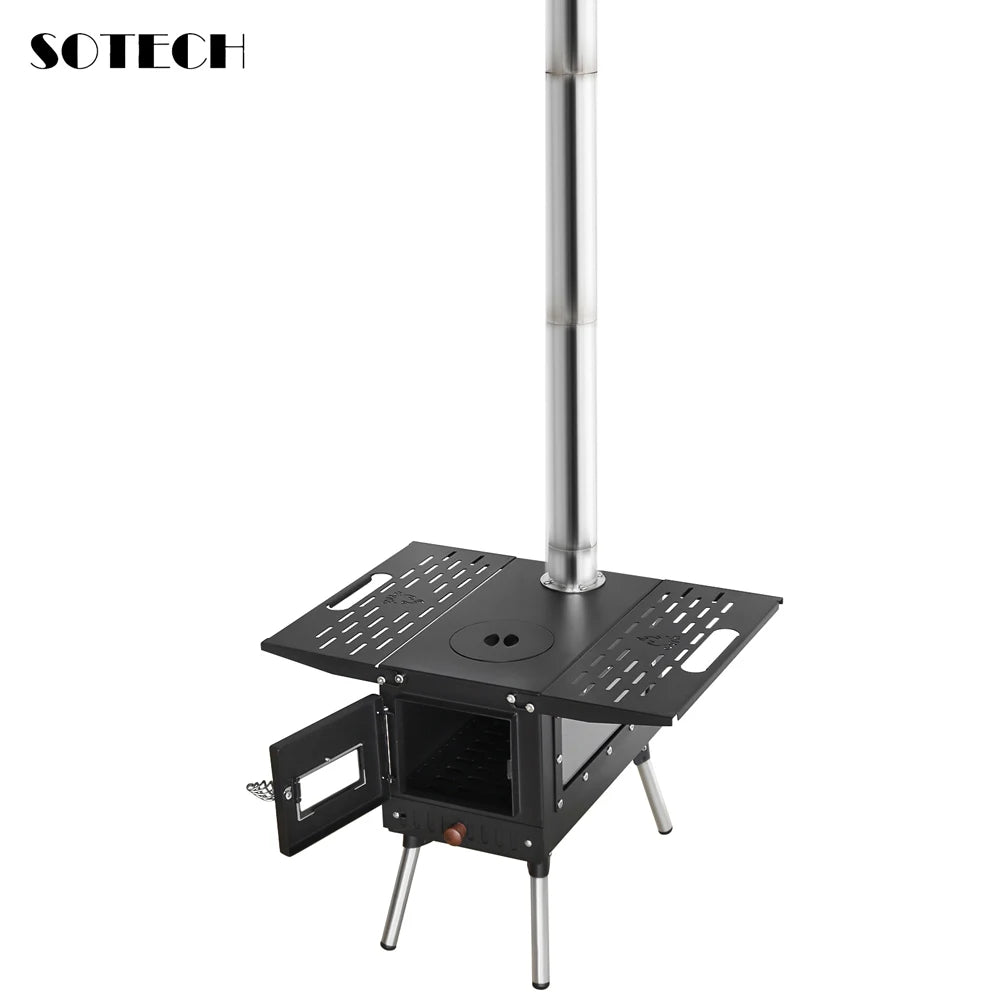 Draagbare Outdoor Houtkachel met Schoorsteen